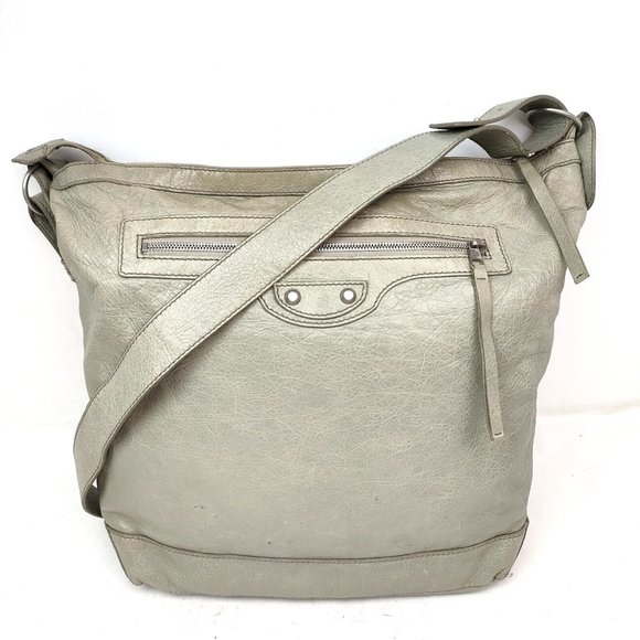 Balenciaga Cross body bag The Day Gray Grey Leather Lambskin Large catchall - Picture 1 of 9